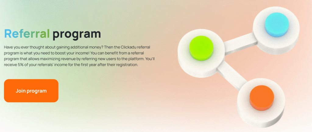 Clickadu Referral Program refer and earn