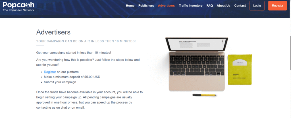Advertisers PopCash  Popunder Ad Network